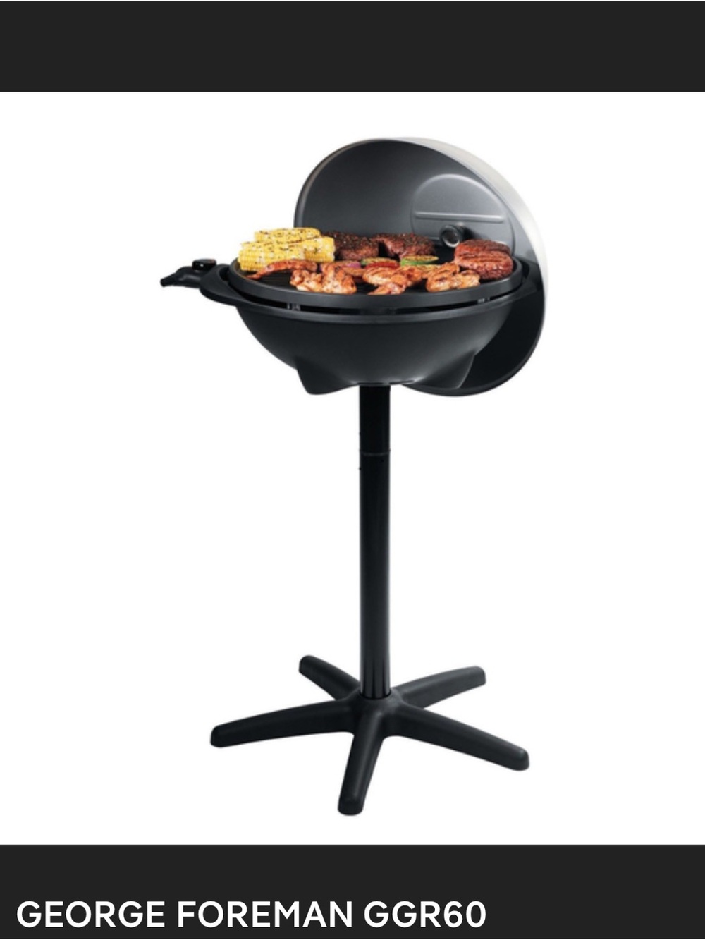 George Foreman Indoor Outdoor Electric Grill with Stand Model GGR60 NIB - Picture 2 of 10